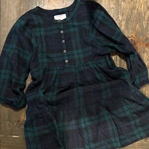 Old Navy Kids Plaid Dress - Green and Blue